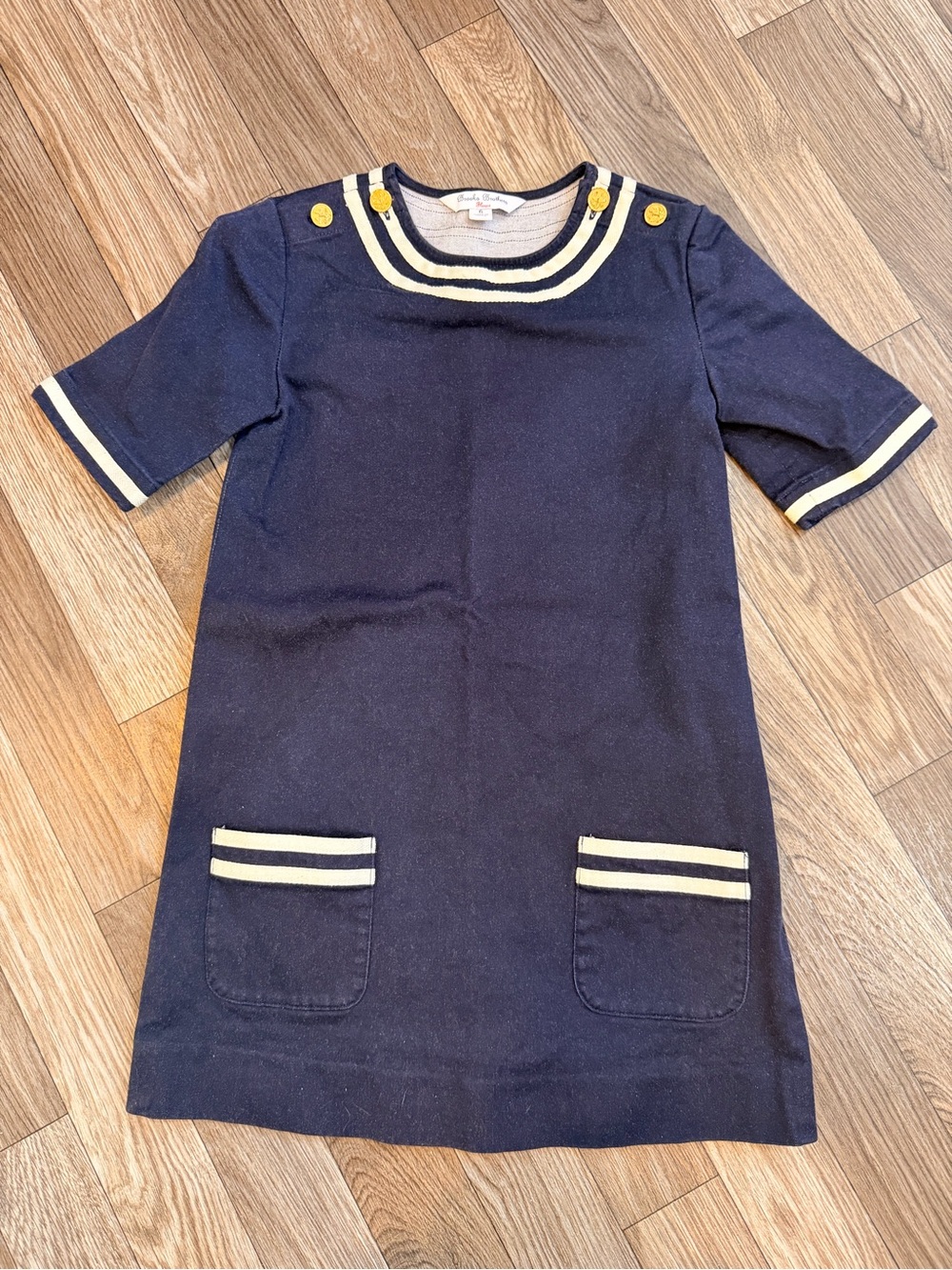 Brooks Brothers Navy Dress with Yellow Trim - Sailor Style